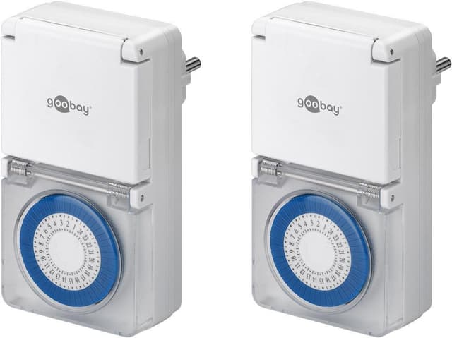Goobay Set med 2, analog timer IP44
