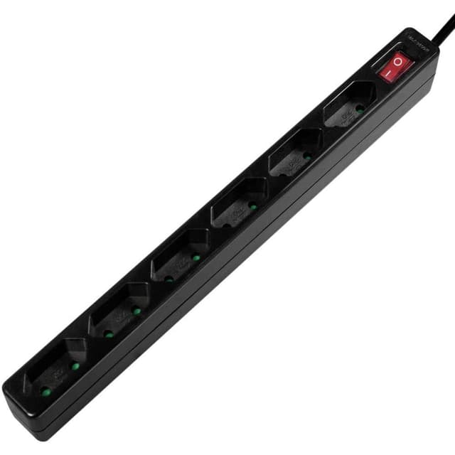 LogiLink LPS232B Förgreningsdosa med brytare 6x Svart