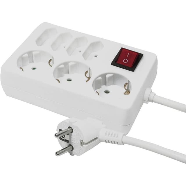 LogiLink LPS210 Förgreningsdosa med brytare Vit