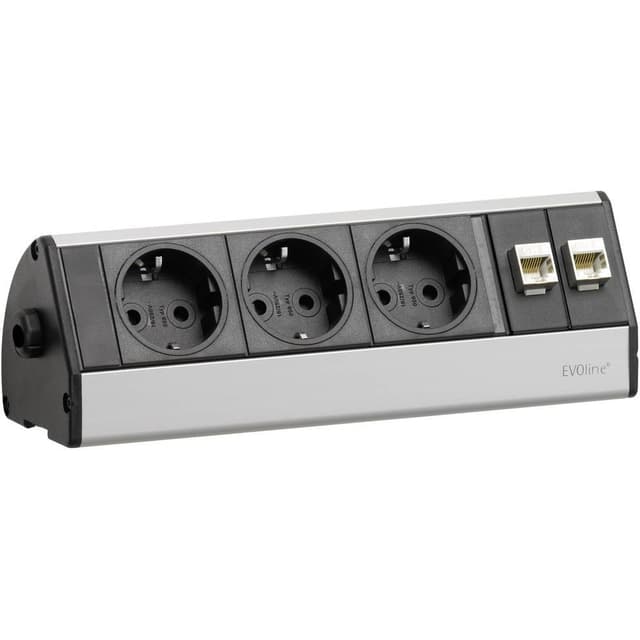 EVOline 103317 Förgreningsdosa utan brytare 3x Svart,