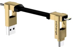 Ladd och datakabel Apple, Android, Lightning, Micro USB & USB-C 6 in 1 InCharge 6 Saturn Gold