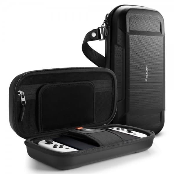 Spigen Nintendo Switch OLED Fodral Rugged Armor Pro Svart