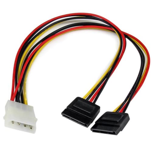 StarTech.com 30 cm LP4 till 2x SATA ström Y-kabeladapter, 0,304 m, Mol
