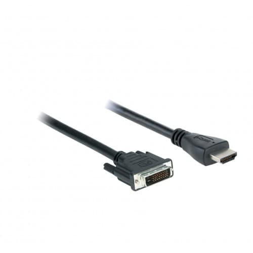 V7 V7E2HDMIDVID-02M, 2 m, DVI-D, HDMI, Nickel, Svart, Hane/Hane