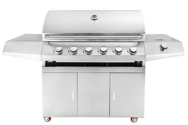 Fristående Gasolgrill med 6 brännare och sidobrännare