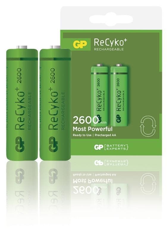 GP NIMH laddningsbara batterier 1V2 AA 2600MaH 2-pack (120270AAHCBC2)