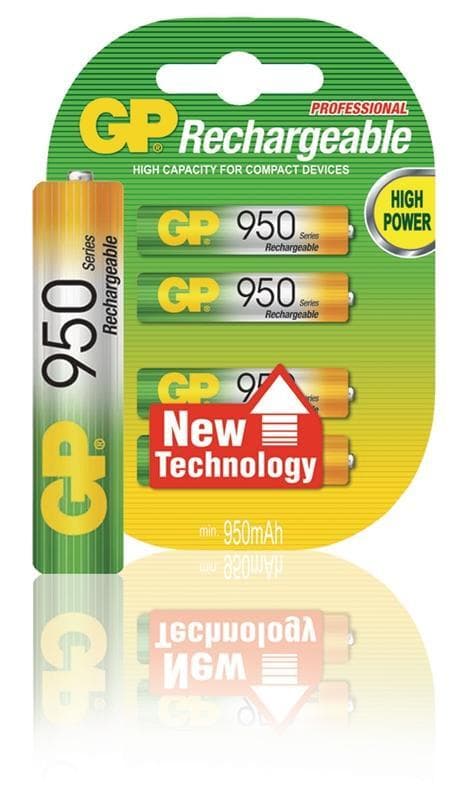 GP Batteri NiMH AAA/LR03 1.2 V 950 mAh 4-blister (120100AAAHCC4)