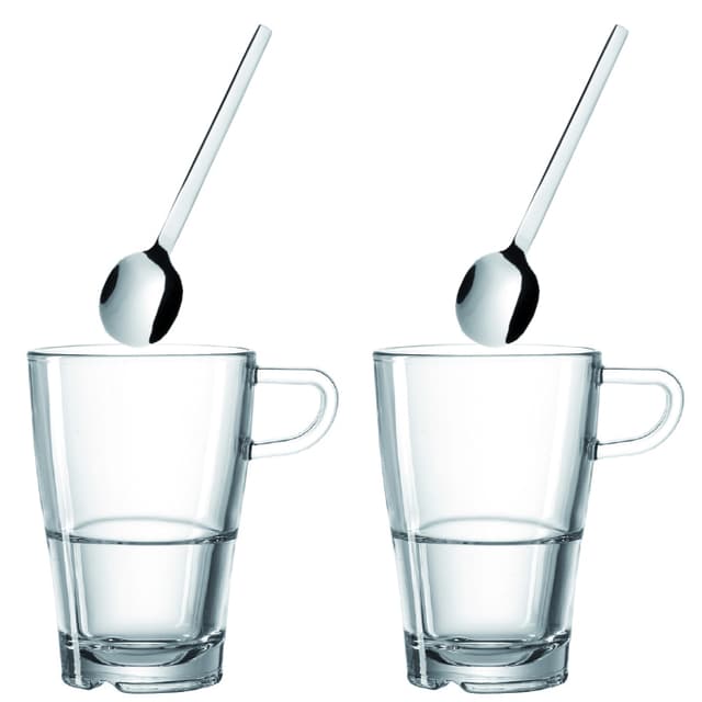 Kaffeset - Kaffekopp och sked x 2 - Latte Macchiato
