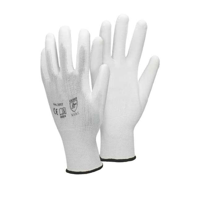 ECD 120 Germany par PU-arbete handskar, storlek 10-XL, färg vit, mekaniker