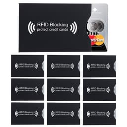 10x RFID-blockerande Skyddsfodral Kreditkorts (svart)