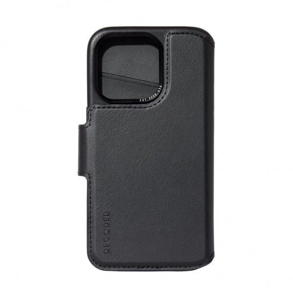 Decoded iPhone 15 Fodral Leather Detachable Wallet Svart