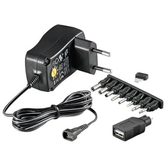 Universal Strömadapter 3-12V - max. 3,6 W och 0,3 A
