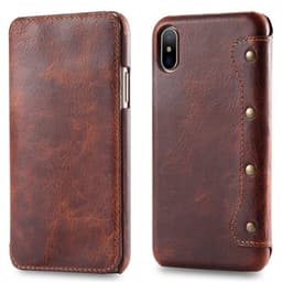 Plånboksfodral Retro Läder iPhone XS Max Brun