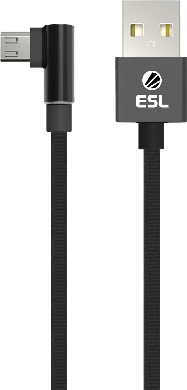 ESL USB till microUSB gamingkabel 2 m (svart)