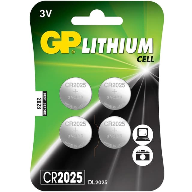 CR2025 3V Knappcell 4-pack