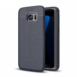 Läder mönstrat TPU skal Samsung Galaxy S7 Edge (SM-G935F)  - Blå