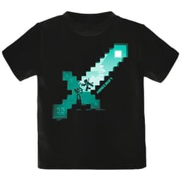T-shirt barn Minecraft - Diamond Sword svart (11-12 år)