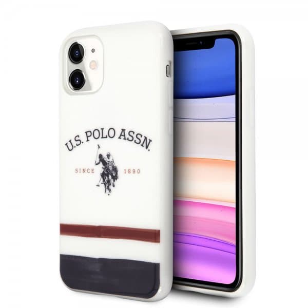 U.S. Polo iPhone 11 Skal Tricolore Vit