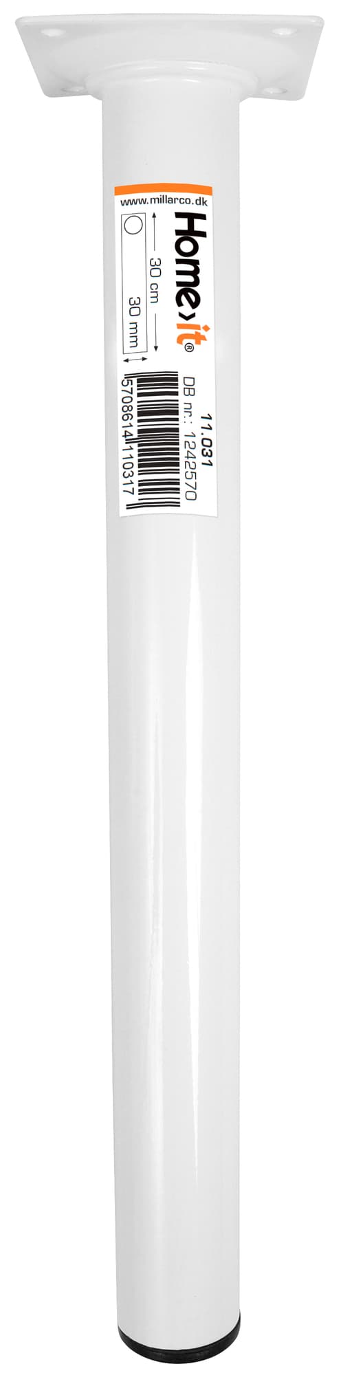 Bordbein 30 cm - dia. 30 mm - hvit