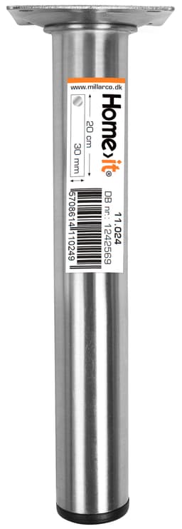 Bordbein 20 cm - dia. 30 mm - børstet stål