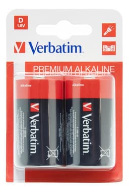 verbatim Batteries, D (LR20), 2 pcs Alkaline, 1.5 V