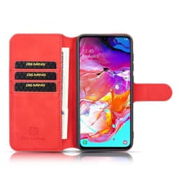 DG-Ming mobilplånbok 3-kort Samsung Galaxy A70 (SM-A705F)  - Röd