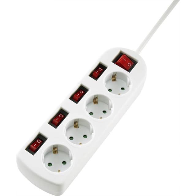 Sygonix SY-4535068 Förgreningsdosa med brytare Vit