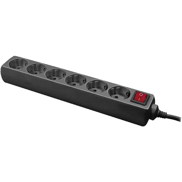 LogiLink LPS202B Förgreningsdosa med brytare Svart