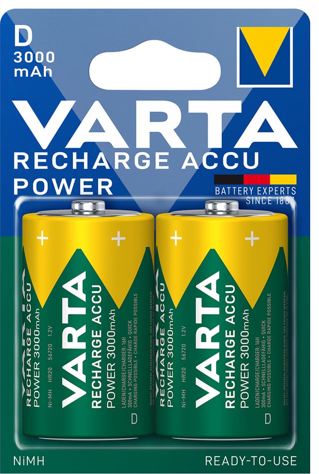 Varta Power D 3000Mah batteri (2 st)