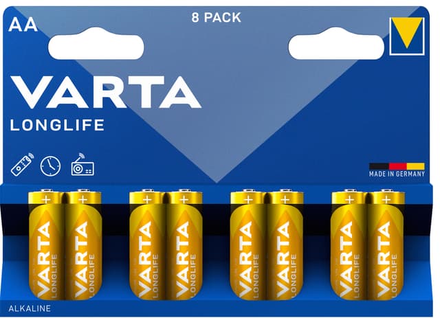 Varta Longlife AA-batteri (8 st)