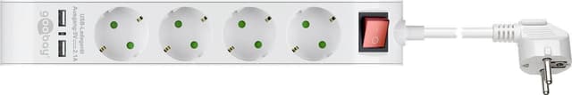 Goobay Grenuttag med brytare och USB, 4 uttag