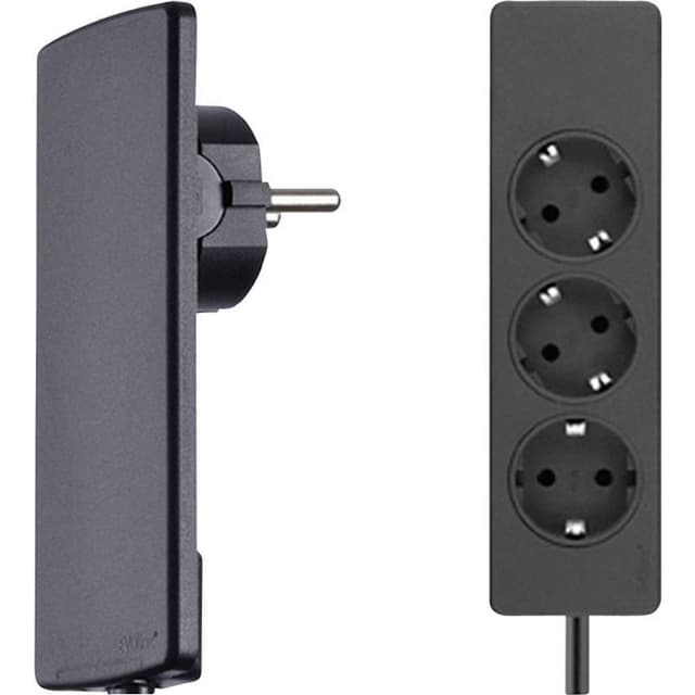 EVOline 151000156100 Grenuttag 3x Svart Skyddskontakt