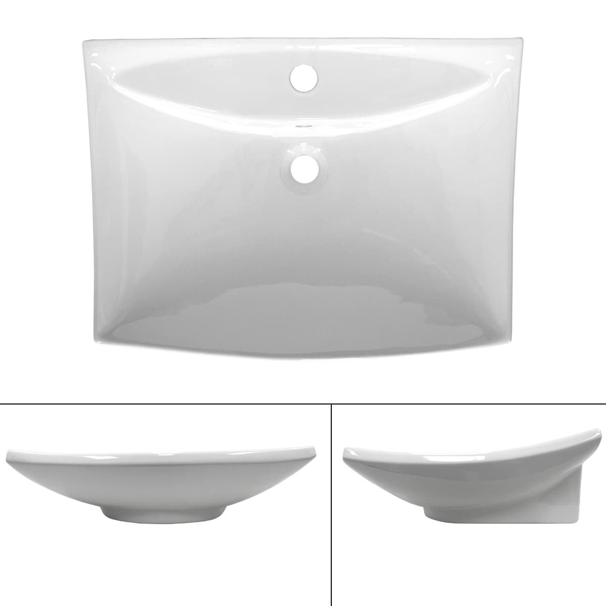 Keramiskt handfat för fåfänga bänkskiva handfat handfat 605 x 460 mm ...