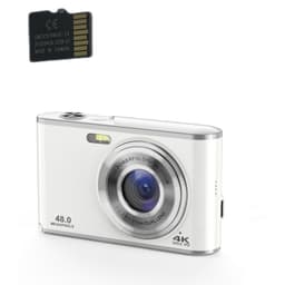 Digitalkamera 4K 48MP 16x zoom webbkamera med 32GB minneskort Silver