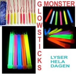 10st stora glowsticks - mixade färger 15cm