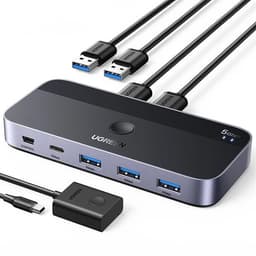 Ugreen USB 3.0 Switch 2-i-4 switch + 2xUSB-Kabel