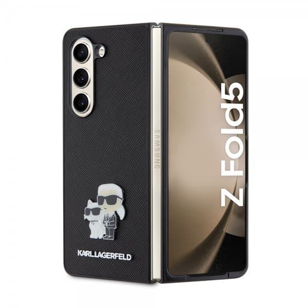 Karl Lagerfeld Samsung Galaxy Z Fold 5 Skal NFT Karl & Choupette Pin Saffiano Svart