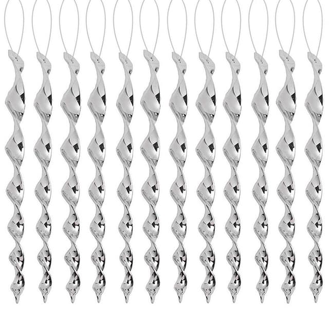 Spiralformad reflekterande fågelskrämma 10-pack Silver 30 cm