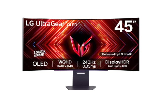 LG UltraGear 45GS95QE 45" OLED välvd bildskärm gaming