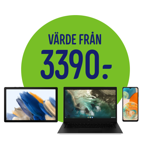 Köp en Samsung S23, Flip5 eller Fold5 telefon och få en exklusiv Samsung produkt på köpet. Välj mellan en Samsung A23, Samsung Tab A8  (4G) eller Samsung Chromebook. Värde från 3390,- Läs mer genom att följa länken nedan. eller gå in i Members appen på din Samsung telefon. Kampanjen gäller 28/8-8/10.
