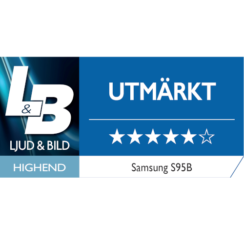 "Samsung S95B levererar en knivskarp och kontrastrik bild med imponerande färgåtergivning. OLED-skärmen har även en strålande svärta och bred betraktningsvinkel."