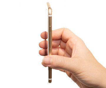 iPhone 6s med ikonisk Apple-design iPhone 6s från sidan