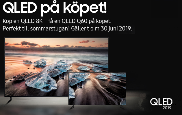 Få en 43 De två QLED-TV-apparaterna som är med i kampanjen
