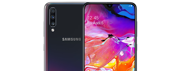Samsung Galaxy A70 Samsung Galaxy A70 framsida och baksida