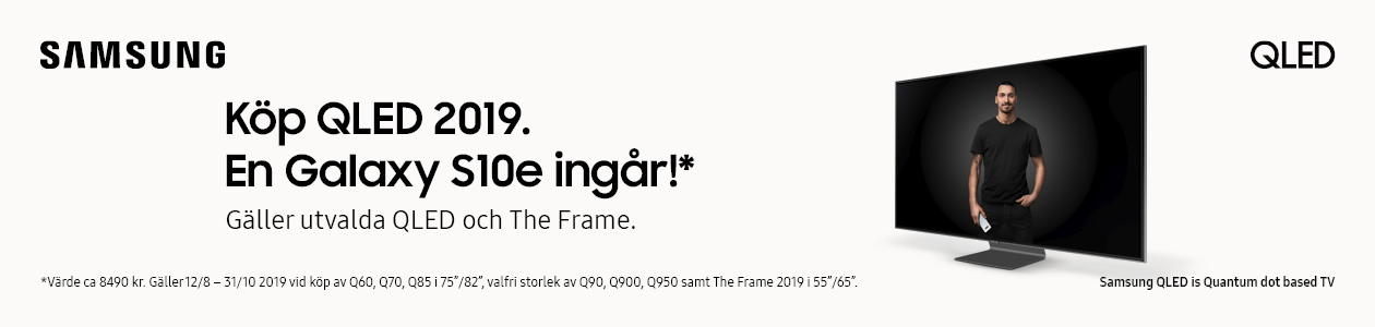Köp QLED 2019. En Galaxy S10e medföljer! Samsung kampanj