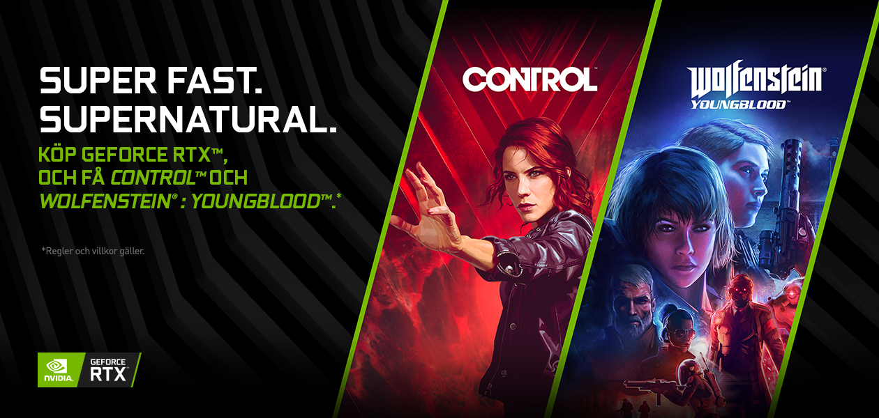 Köp GeForce RTX, få Control och Wolfenstein: Youngblood