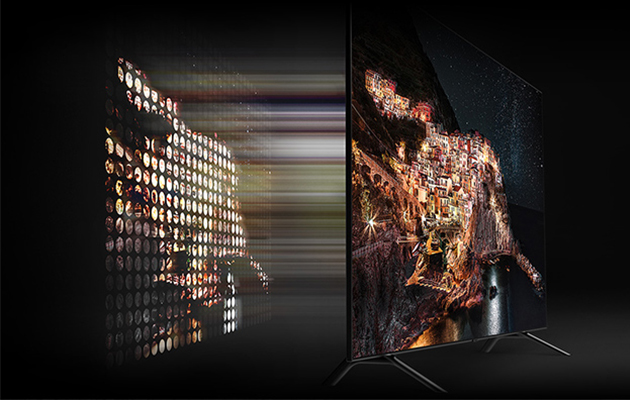 8K TV-apparater skalar upp innehållet till 8k-kvalitet To QLED-TV-er