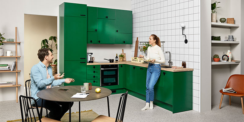 Trend Green Envy är en livlig färg – full av energi Köksserien Trend i färgen Green Envy