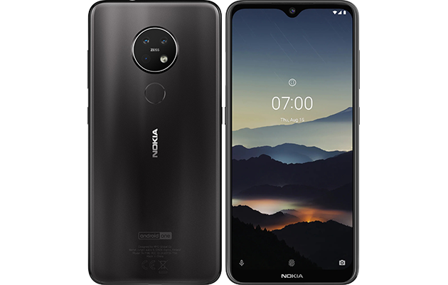 Nokia 7.2 Nokia 7.2 smartphone – fram- och baksida.