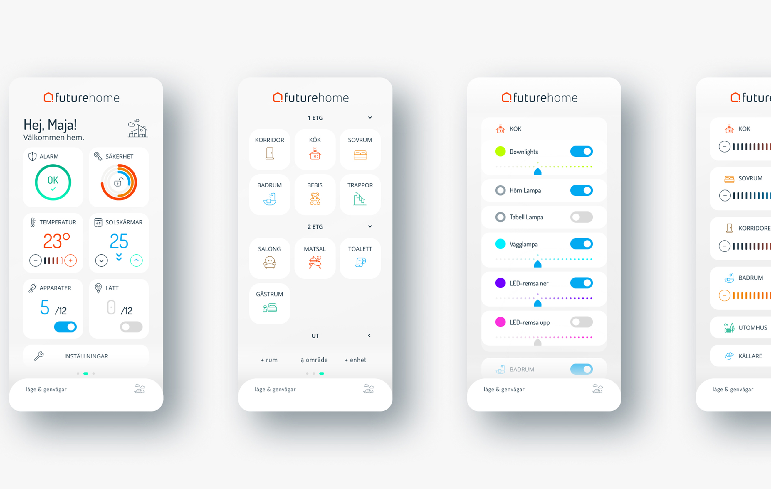 Med Futurehome-appen styr du värme, ljus och elektronik Futurehome-appen